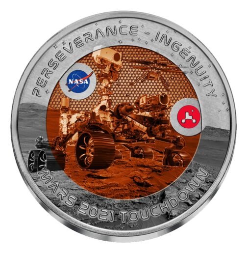 1 oz Titanium NASA Mars Rover Touchdown Fiji Half Dollar Coin 2021 - Image 5