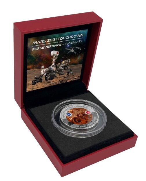 1 oz Titanium NASA Mars Rover Touchdown Fiji Half Dollar Coin 2021 - Image 8