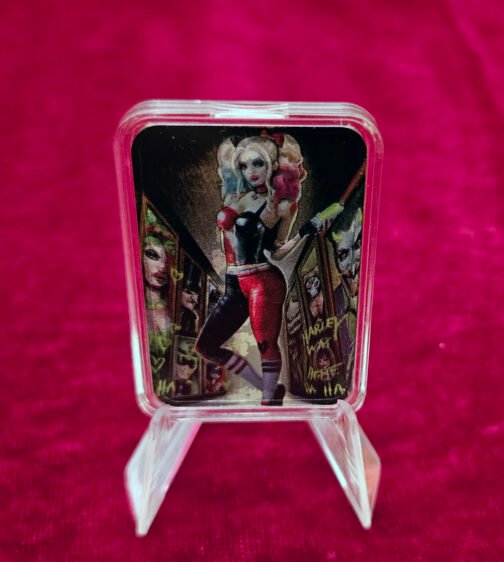 1 oz Silver Harley Quinn & The Joker Colorized Art Bar w COA - Image 6