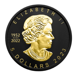 1 oz Silver Maple Leaf Black Platinum and Gold Edition 2023 $5 Canada