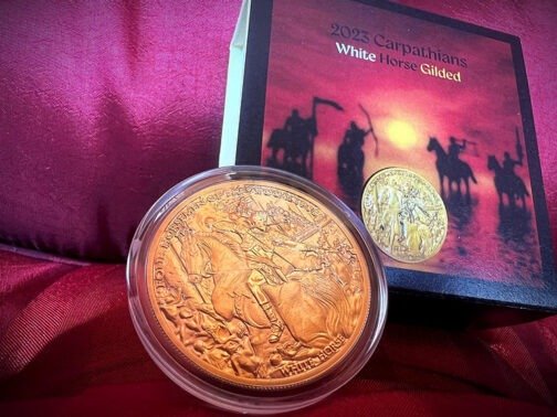 1 oz Silver Four Horsemen of the Apocalypse White Horse Gold Gilt - Image 7