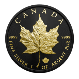 1 oz Silver Maple Leaf Black Platinum and Gold Edition 2023 $5 Canada