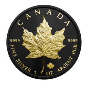 1 oz Silver Maple Leaf Black Platinum and Gold Edition 2023 $5 Canada