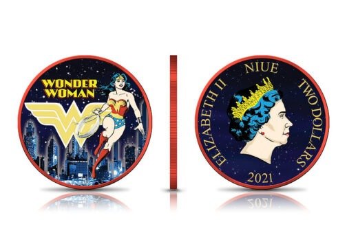 1 oz Silver Wonder Women Lady of the Night Colorized Coin 2021 Niue - Image 8