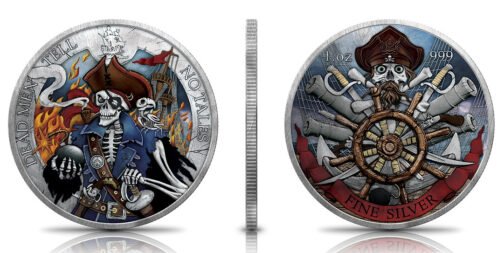 1 oz Silver Round Dead Men Tell No Tales Captain Kidd Edition 2023 Color - Image 9