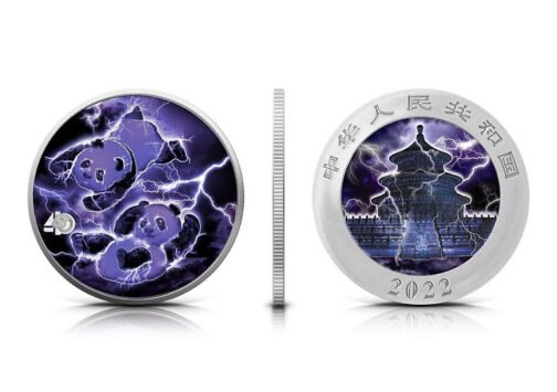 30g Silver China Panda 40th Anniversary - Storm Edition 2022 .999 Silver Purple Colorized Coin 10 Yuan - Image 8