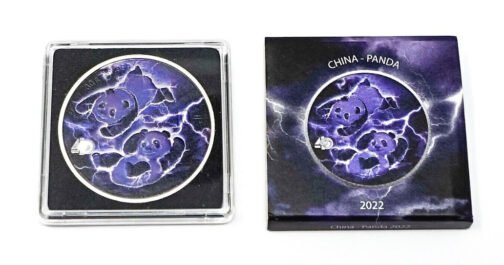 30g Silver China Panda 40th Anniversary - Storm Edition 2022 .999 Silver Purple Colorized Coin 10 Yuan - Image 9