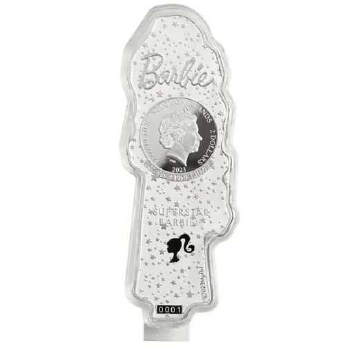 1 oz Silver Superstar Barbie 2023 $2 Special Shape Pure Silver Coin - Solomon Island - Pamp Suisse - Image 8
