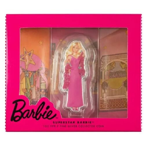 1 oz Silver Superstar Barbie 2023 $2 Special Shape Pure Silver Coin - Solomon Island - Pamp Suisse - Image 11