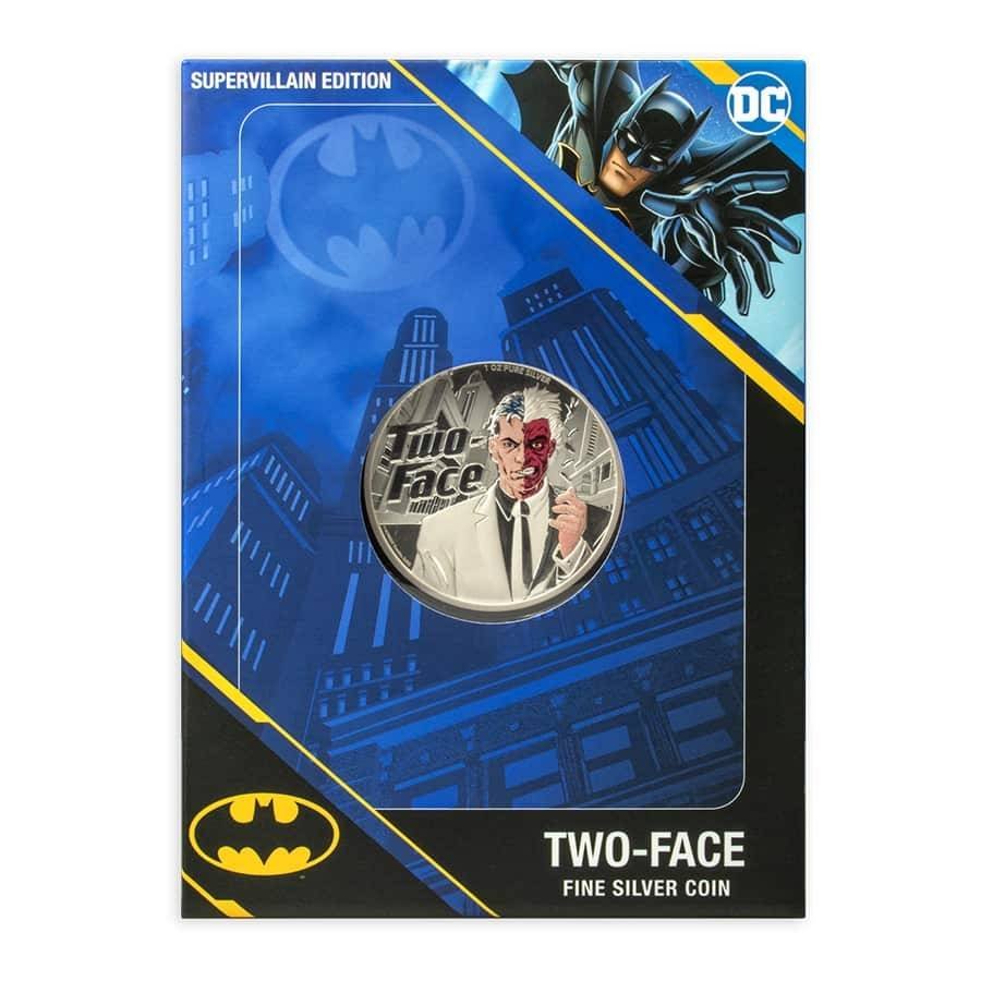 1 oz Silver Two Face DC Comics Batman Supervillain Colored Coin in Box 2022 - Pamp Suisse - Samoa - Image 8