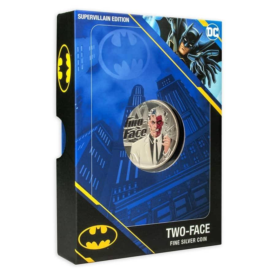 1 oz Silver Two Face DC Comics Batman Supervillain Colored Coin in Box 2022 - Pamp Suisse - Samoa - Image 9