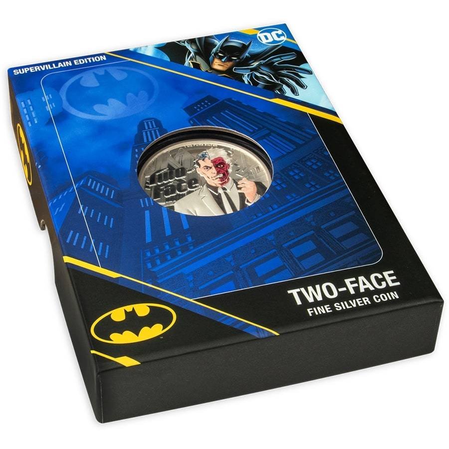 1 oz Silver Two Face DC Comics Batman Supervillain Colored Coin in Box 2022 - Pamp Suisse - Samoa - Image 12