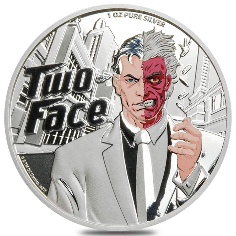 1 oz Silver Two Face DC Comics Batman Supervillain Colored Coin in Box 2022 - Pamp Suisse - Samoa - Image 10