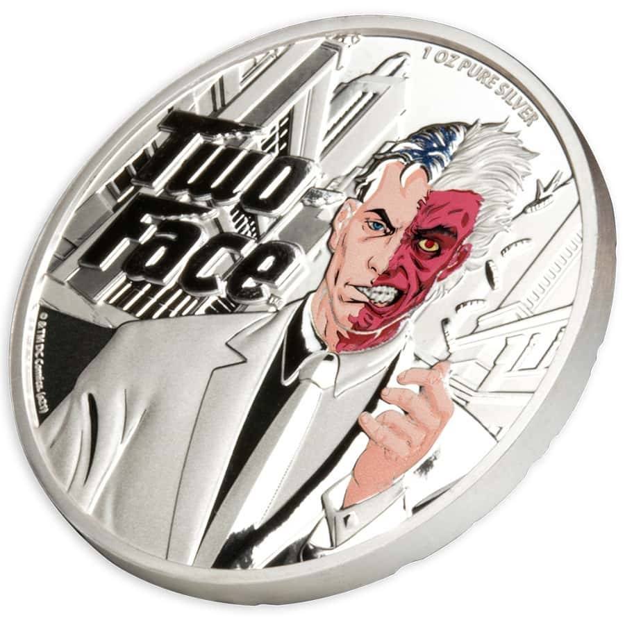 1 oz Silver Two Face DC Comics Batman Supervillain Colored Coin in Box 2022 - Pamp Suisse - Samoa - Image 11