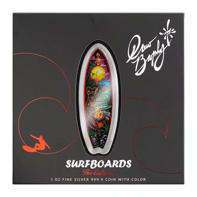 1 oz Silver Surfboard - The Enforcer by Drew Brophy 2023 - Niue - Image 8