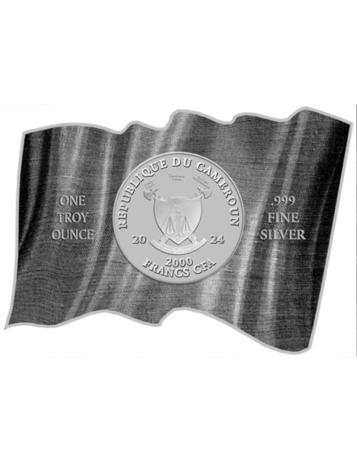 1 oz Silver 3D Waving Flag Don't Tread On Me 2024 Cameroon w Display Box - Image 7