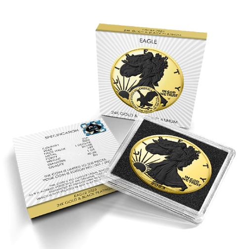 1 oz Silver Gold and Black Platinum American Eagle 2023 - Image 7