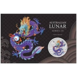 1 oz Silver Australian Lunar Series III Year of the Dragon Coin 2024 – Purple