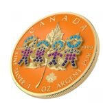1 oz Silver Big Family Gold Bejeweled - Canada Maple Leaf 2021 5 dollar Coin