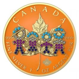 1 oz Silver Big Family Gold Bejeweled – Canada Maple Leaf 2021 5 dollar Coin