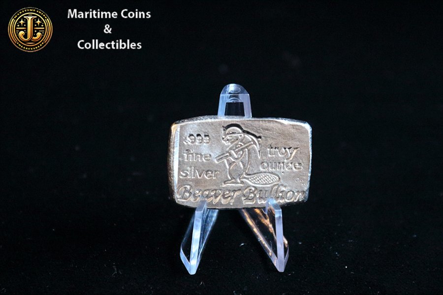 1 oz Silver Beaver Bullion Poured Bar - Image 4