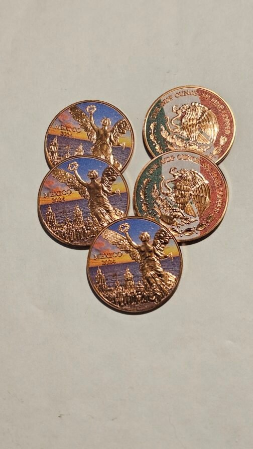 1 oz Copper Mexican Libertad Colored Round - Image 3