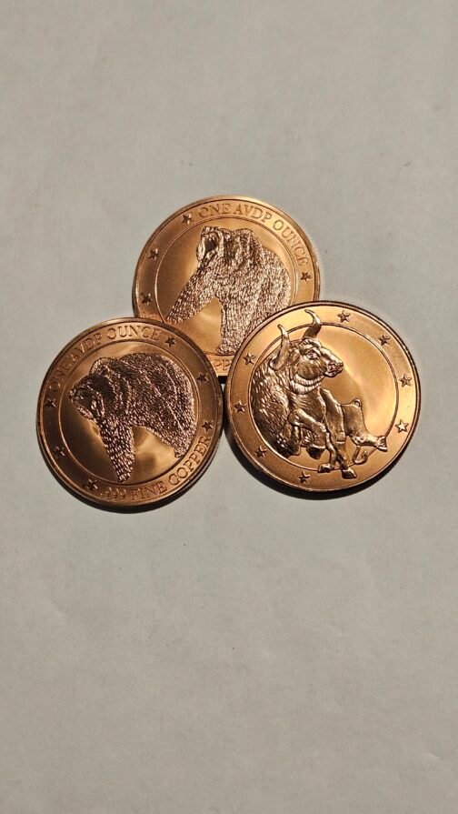 1 oz Copper Bull and Bear Round - Image 3