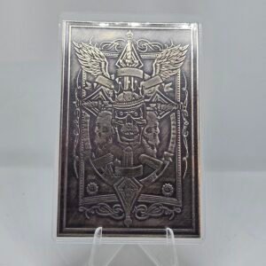 1 oz Silver Antiqued Skull Card