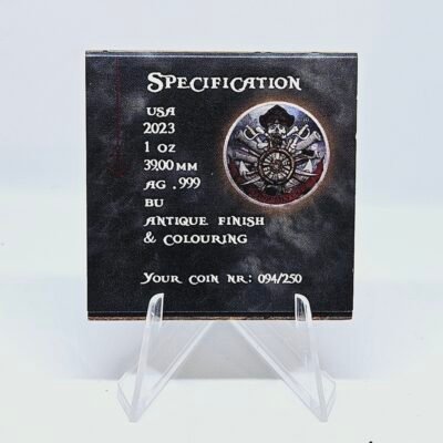 1 oz Silver Round Dead Men Tell No Tales Captain Kidd Edition 2023 Color - Image 4