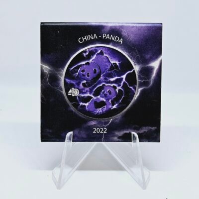 30g Silver China Panda 40th Anniversary - Storm Edition 2022 .999 Silver Purple Colorized Coin 10 Yuan - Image 3