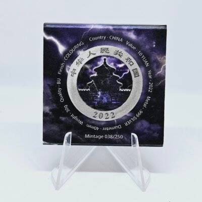30g Silver China Panda 40th Anniversary - Storm Edition 2022 .999 Silver Purple Colorized Coin 10 Yuan - Image 4