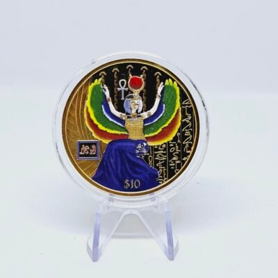 1 oz Silver Sierra Leone Egyptian Goddess Isis Gold Gilded Coin 2023