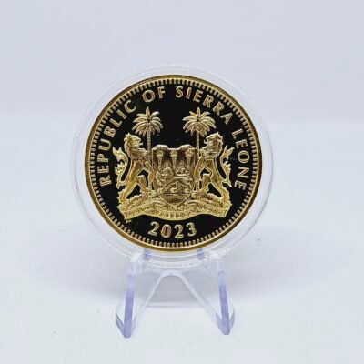 1 oz Silver Sierra Leone Egyptian Goddess Isis Gold Gilded Coin 2023 - Image 2
