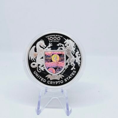 1 oz Silver Statue of Liberty Crypto Encrypted Coin in box 2023 1000 Satoshi - Image 2