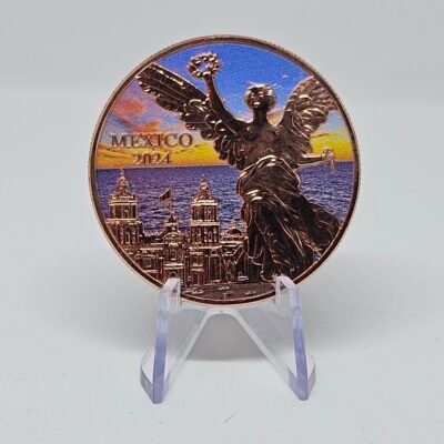 1 oz Copper Mexican Libertad Colored Round