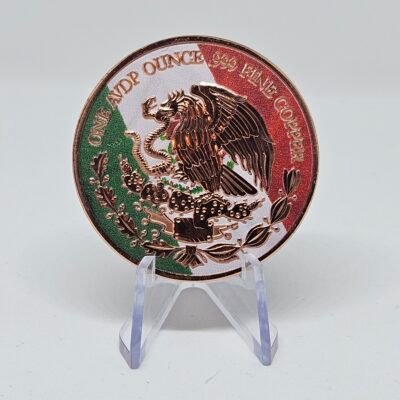 1 oz Copper Mexican Libertad Colored Round - Image 2