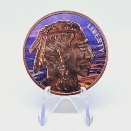 1 oz Copper Reverse Proof Colored Buffalo Round