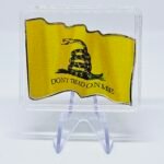 1 oz Silver 3D Waving Flag Don't Tread On Me 2024 Cameroon w Display Box