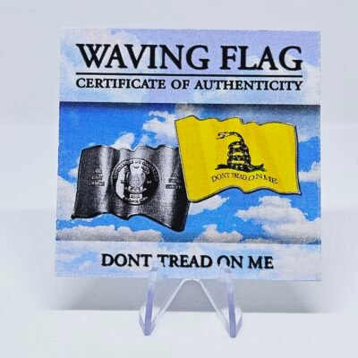1 oz Silver 3D Waving Flag Don't Tread On Me 2024 Cameroon w Display Box - Image 4