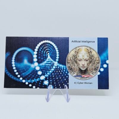 1 oz Silver American Silver Eagle Artificial Intelligence - Cyber Women (4) 2023 Colorized Pure Silver Coin in Capsule and COA - Image 4