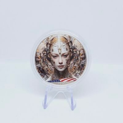 1 oz Silver American Silver Eagle Artificial Intelligence - Cyber Women (4) 2023 Colorized Pure Silver Coin in Capsule and COA