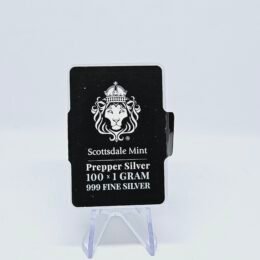 100 x 1 Gram Silver Scottsdale Prepper Bars Box .999 Pure