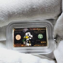 1/10 oz Silver Scrooge McDuck Cigar Dark $100 Note Silver Art Bar