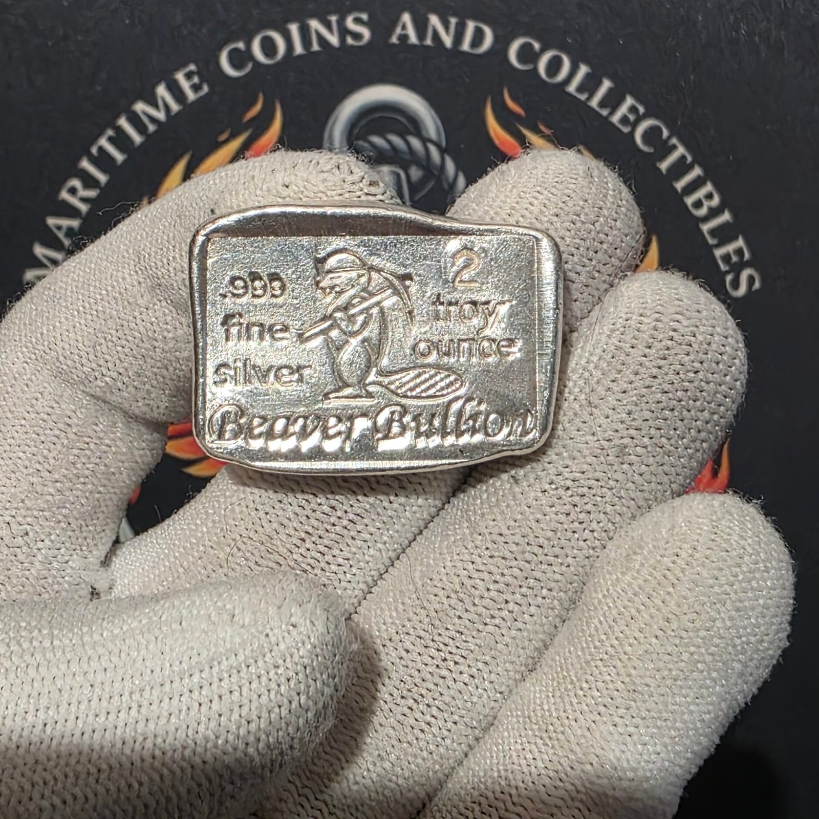 2 oz Silver Beaver Bullion Pour Bar - Image 3