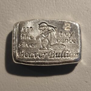 2 oz Silver Beaver Bullion Pour Bar