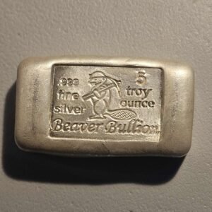 5 oz Silver Beaver Bullion Pour Bar
