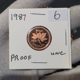 1987 Canada 1-Cent Maple Leaf Penny Proof-Like (PL) Coin