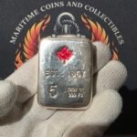 5 oz Silver RSSC "Rocky Shore Silver Co" Bar with Red Maple