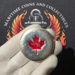 5 oz Silver RSSC "Rocky Shore Silver Co" Round with Red Maple