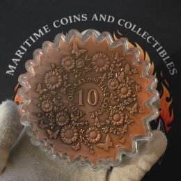 10 oz Copper Sunflower Custom Shaped In Capsule Limited Mintage 2,500